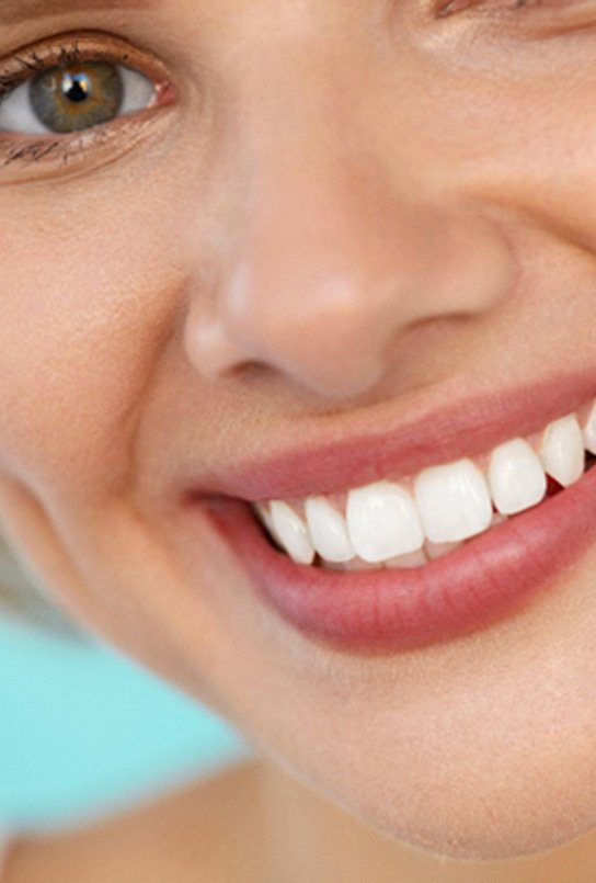 closeup of woman smiling 